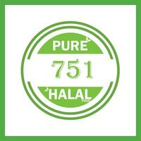 design with halal leaf design 751 vector