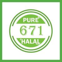 design with halal leaf design 671 vector