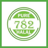 design with halal leaf design 782 vector