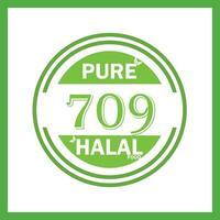 design with halal leaf design 709 vector