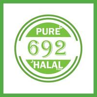 design with halal leaf design 692 vector