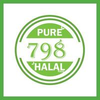 design with halal leaf design 798 vector