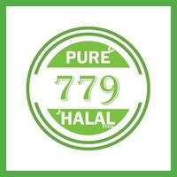 design with halal leaf design 779 vector