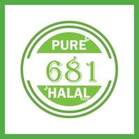 design with halal leaf design 681 vector