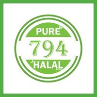 design with halal leaf design 794 vector