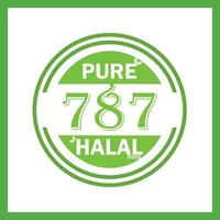 design with halal leaf design 787 vector