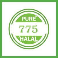 design with halal leaf design 775 vector