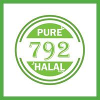 design with halal leaf design 792 vector