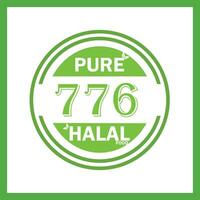 design with halal leaf design 776 vector