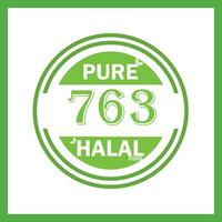 design with halal leaf design 763 vector