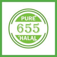 design with halal leaf design 655 vector