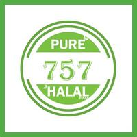 design with halal leaf design 757 vector