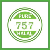 design with halal leaf design 757 vector