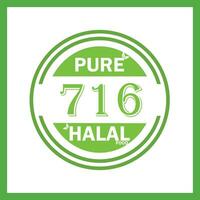 design with halal leaf design 716 vector