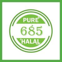 design with halal leaf design 685 vector