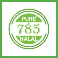 design with halal leaf design 785 vector