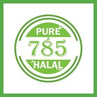 design with halal leaf design 785 vector