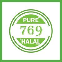 design with halal leaf design 769 vector