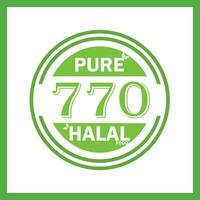 design with halal leaf design 770 vector