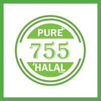 design with halal leaf design 755 vector