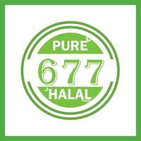 design with halal leaf design 677 vector