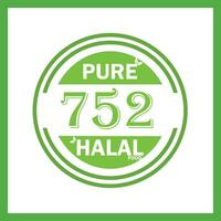 design with halal leaf design 752 vector