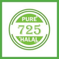 design with halal leaf design 725 vector