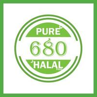 diseño con halal hoja diseño 680 vector