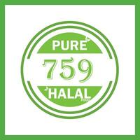 design with halal leaf design 759 vector