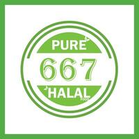 design with halal leaf design 667 vector