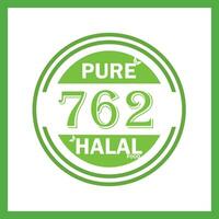 design with halal leaf design 762 vector