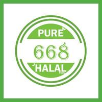 design with halal leaf design 668 vector