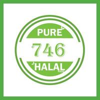 design with halal leaf design 746 vector