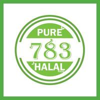 design with halal leaf design 783 vector