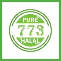 design with halal leaf design 773 vector