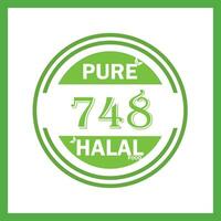 design with halal leaf design 748 vector