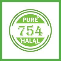 design with halal leaf design 754 vector