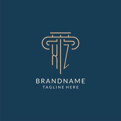 Initial letter XZ pillar logo, law firm logo design inspiration