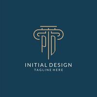 Initial letter PD pillar logo, law firm logo design inspiration vector