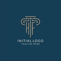 Initial letter XF pillar logo, law firm logo design inspiration vector