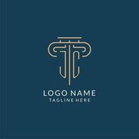 Initial letter JC pillar logo, law firm logo design inspiration vector