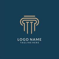 Initial TT pillar logo style, luxury modern lawyer legal law firm logo design vector