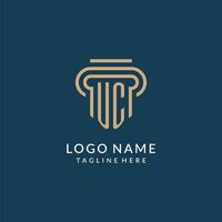 Initial UC pillar logo style, luxury modern lawyer legal law firm logo design vector