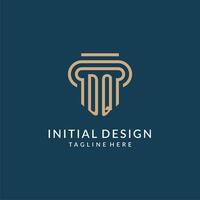 Initial DQ pillar logo style, luxury modern lawyer legal law firm logo design vector