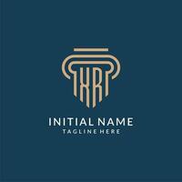 Initial XR pillar logo style, luxury modern lawyer legal law firm logo design vector