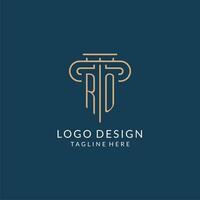 Initial letter RO pillar logo, law firm logo design inspiration vector