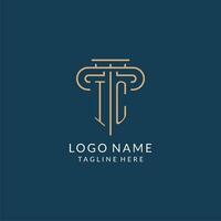 Initial letter IC pillar logo, law firm logo design inspiration vector