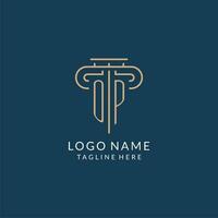 Initial letter OP pillar logo, law firm logo design inspiration vector