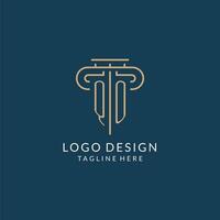 inicial letra qo pilar logo, ley firma logo diseño inspiración vector