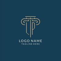 Initial letter LP pillar logo, law firm logo design inspiration vector